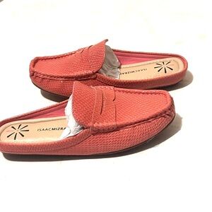 Isaac Mizrahi Snake Embossed Leather Mule Slip On Shoes Size 5 New